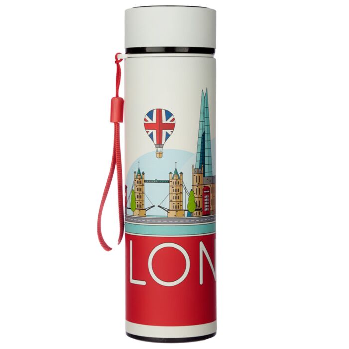 Puckator London Icons Hot & Cold Digital Thermometer Bottle