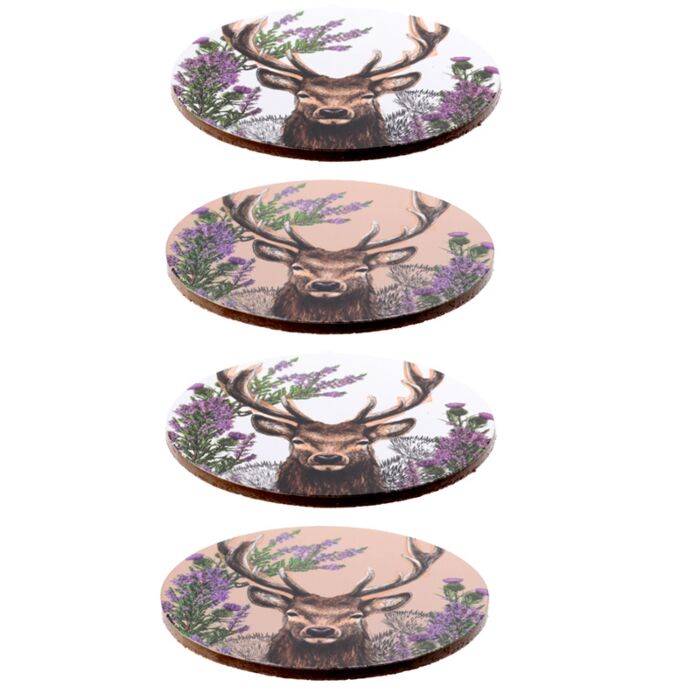 Puckator Wild Stag Set of 4 Cork Coasters