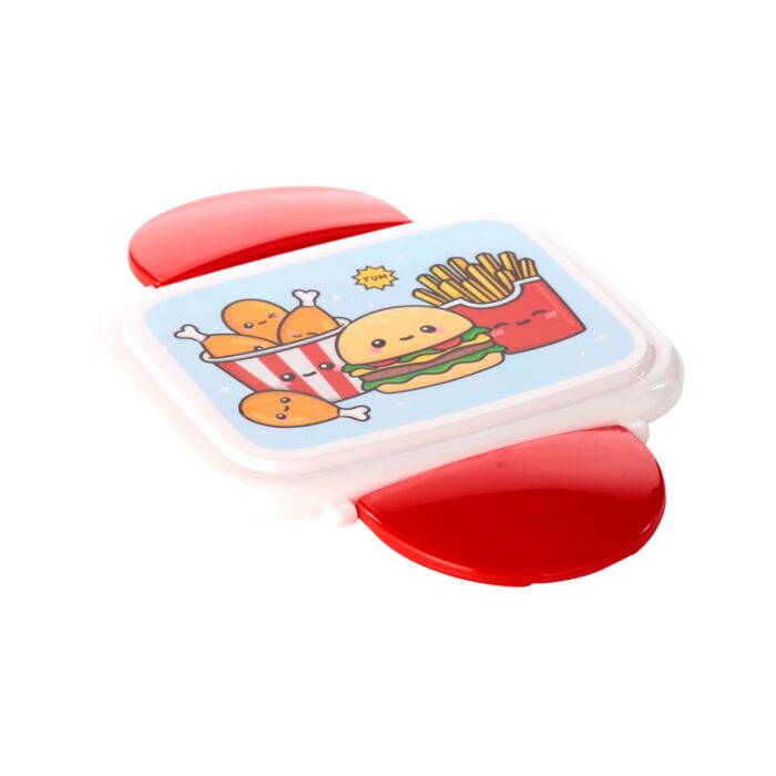 Puckator Foodiemals Clip Lock Stacked Bento Lunch Box with Cutlery