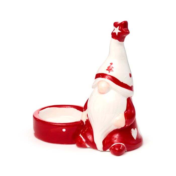 Puckator Ceramic Christmas Gonk Tea Light Candle Holder