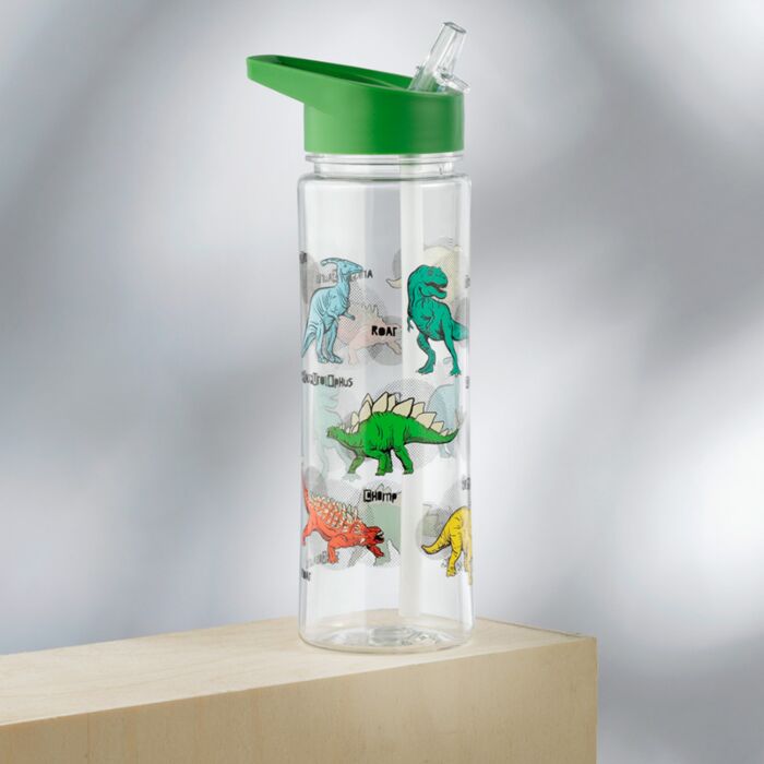 Puckator Shatterproof Plastic 550ml Water Bottle Dinosauria
