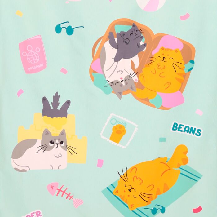 Puckator Beans & Co Cats Microfibre Beach Towel