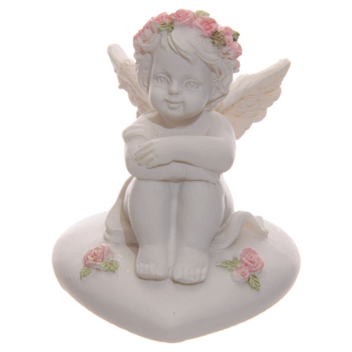 Puckator Cherubs With Pink Roses Sitting on a Heart