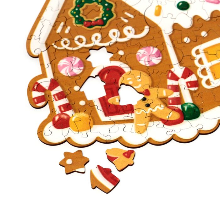 Puckator Christmas Gingerbread Baker Street Shaped 130pc Shaped Jigsaw Puzzle