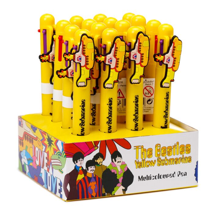 Puckator The Beatles Yellow Submarine Multi Colour Pen with Charm (6 Colours)