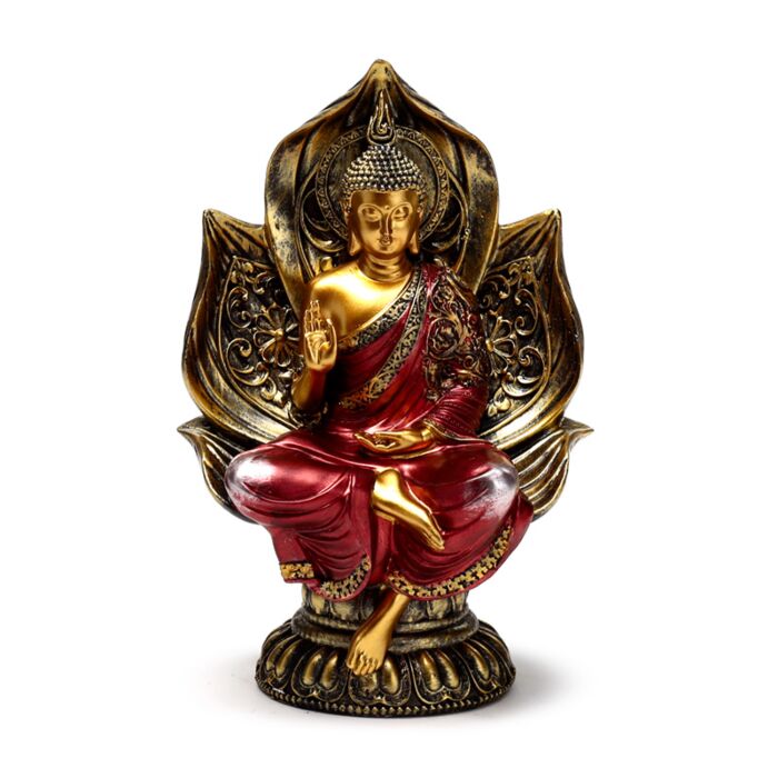 Puckator Red & Gold Thai Buddha Seated Lotus