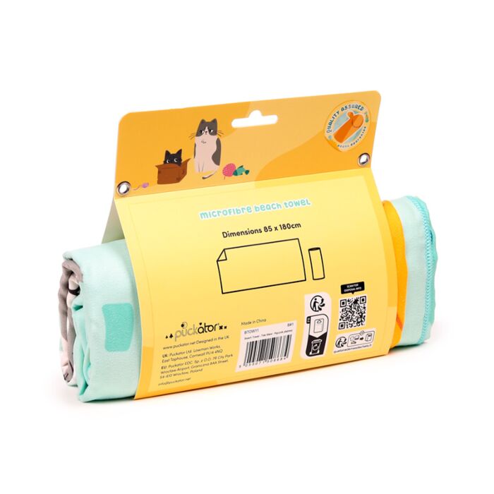 Puckator Beans & Co Cats Microfibre Beach Towel