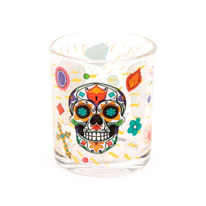 Puckator Day of the Dead Set of 2 Glass Tumblers 250ml
