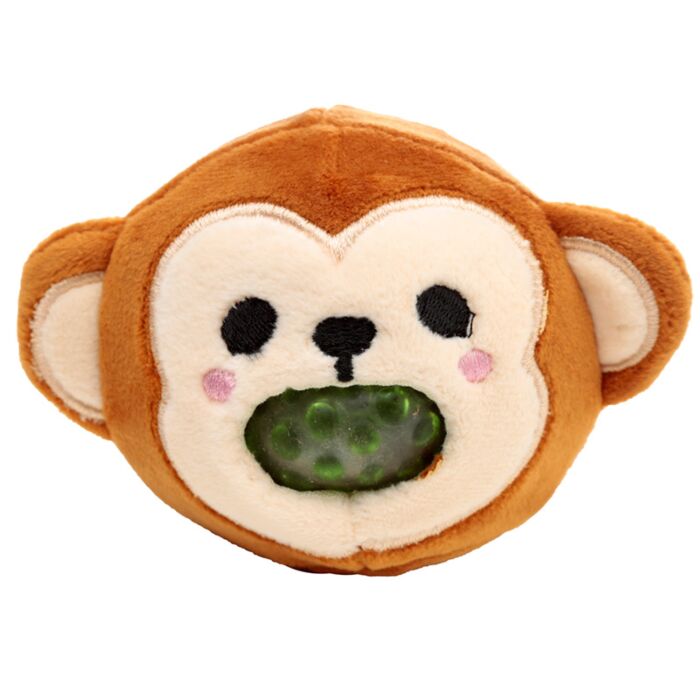 Puckator Queasy Squeezies Adoramals Lion, Giraffe, Monkey, Tiger Plush Squeezy Toy