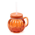 Puckator Pumpkin Mason Drinking Jar & Straw
