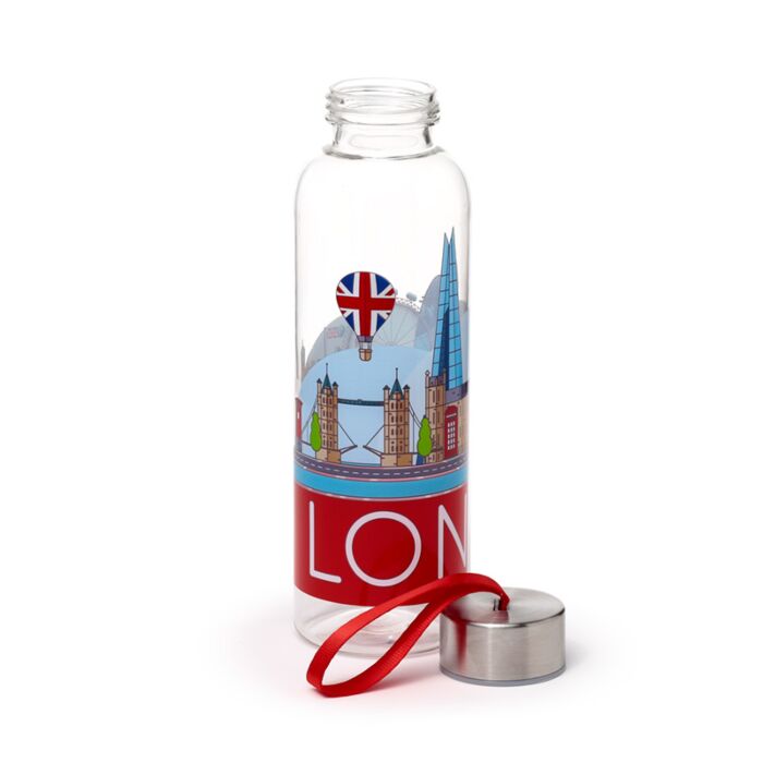 London Icons Panorama 500ml Water Bottle with Metallic Lid