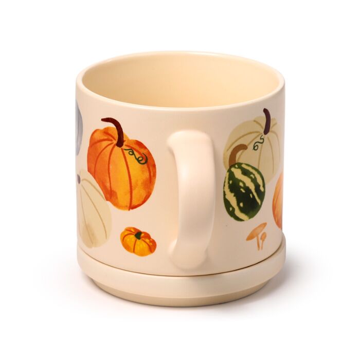 Puckator Autumn Harvest Porcelain Mug & Coaster Lid Set