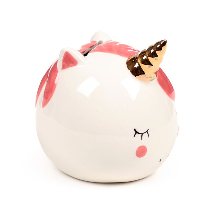 Puckator Enchanted Rainbows Unicorn White Ceramic Money Box