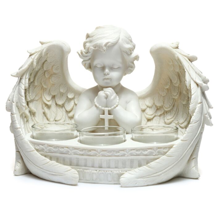 Puckator White Cherub 3 Tea Light Candle Holder