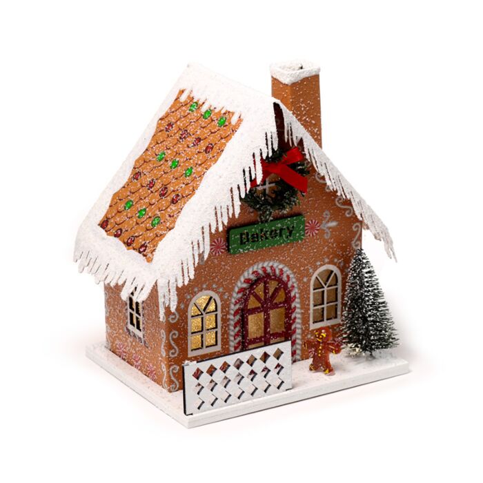 Puckator Gingerbread Bakery Christmas House LED Decoration