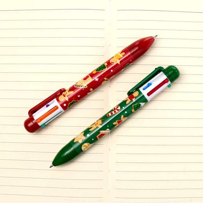 Puckator Christmas Baker Street Gingerbread Multi Colour Pen with Charm (6 Colours)