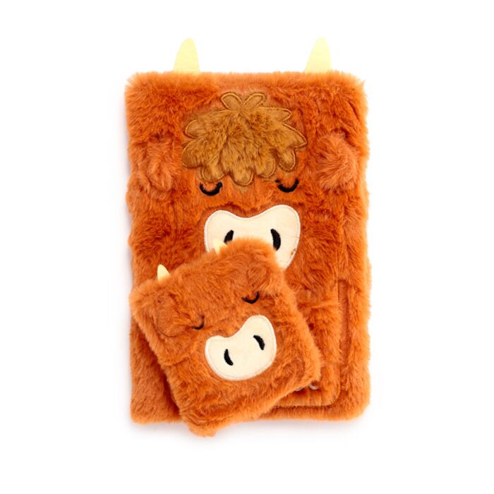 Puckator Highland Coo Plush Notebook with Pouch & Mini Notebook