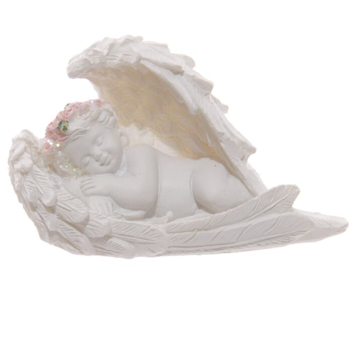 Puckator Cherubs Sleeping in Wings with Pink Roses
