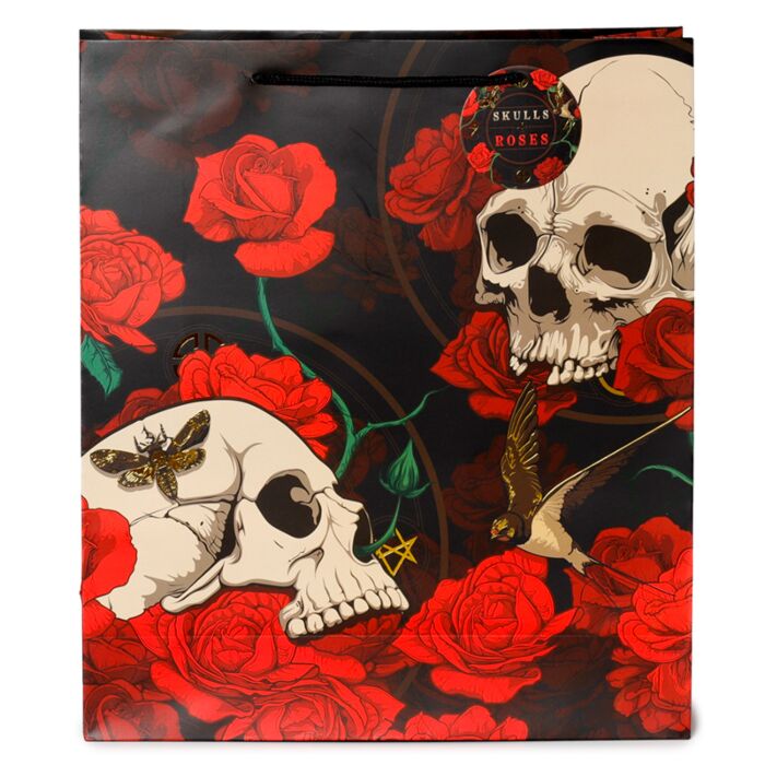 Puckator Skulls and Roses Red Roses Gift Bag Extra Large