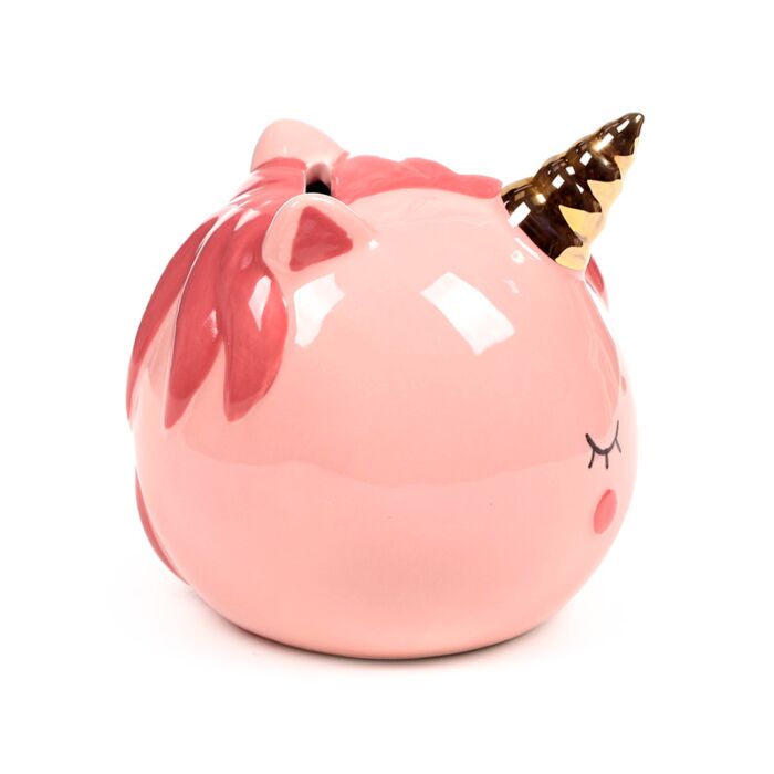 Puckator Enchanted Rainbows Unicorn Pink Ceramic Money Box