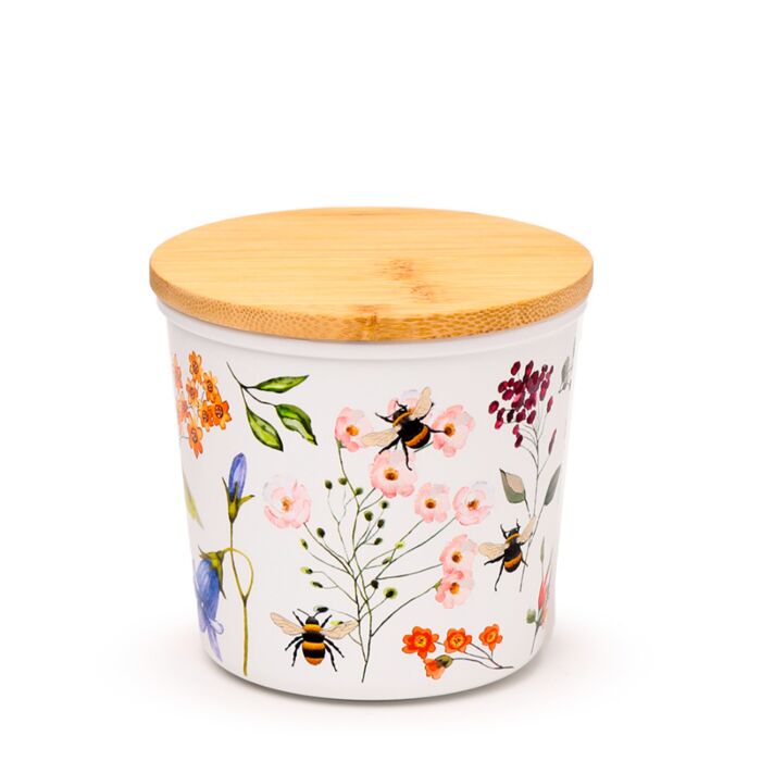 Puckator Nectar Meadows Set of 2 RPET & Bamboo Storage Jars S/M