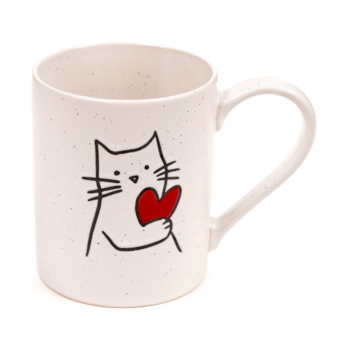 Puckator Cat with Heart Stoneware Mug