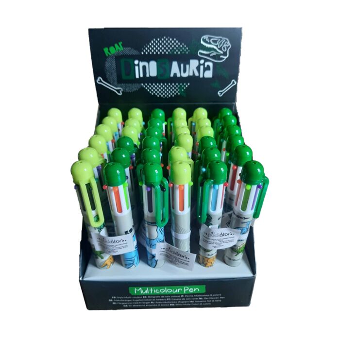 Puckator Dinosauria Multi Colour Pen (6 Colours)
