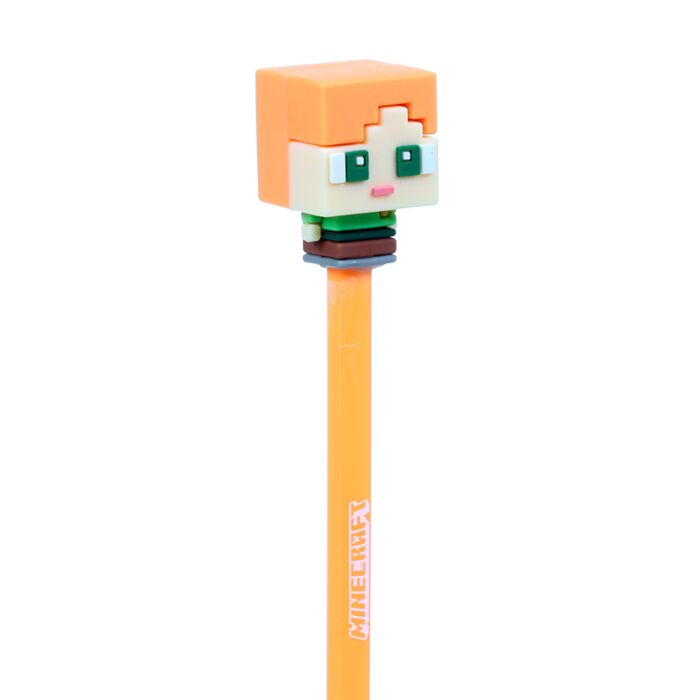 Puckator Set of 4 Erasable Pens with Minecraft Chibi Style Silicone Topper