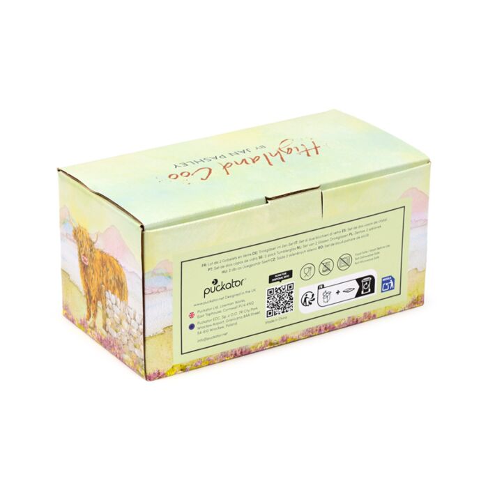 Puckator Jan Pashley Highland Coo Set of 2 Glass Tumblers 250ml