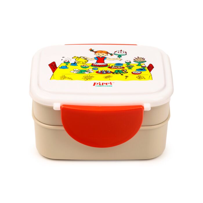 Puckator Pippi Longstocking Clip Lock Stacked Bento Lunch Box with Cutlery