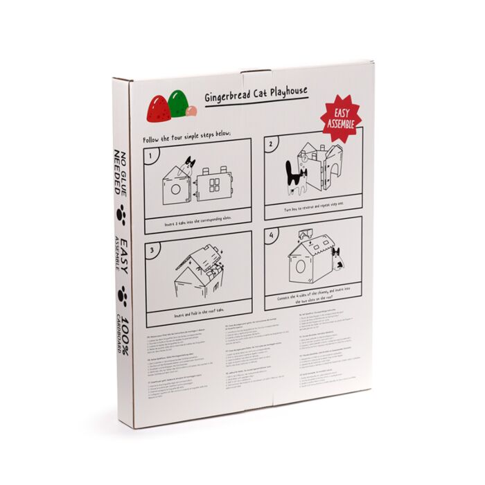 Puckator Christmas Gingerbread Lane Cat Playhouse 100% Cardboard Cat Den