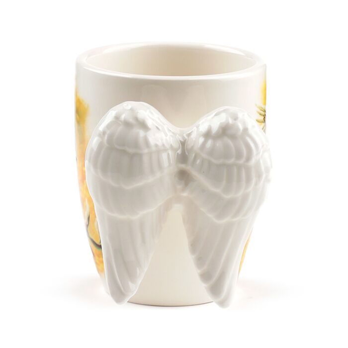 Puckator Angel Wings Ceramic Shaped Handle Mug with Decal