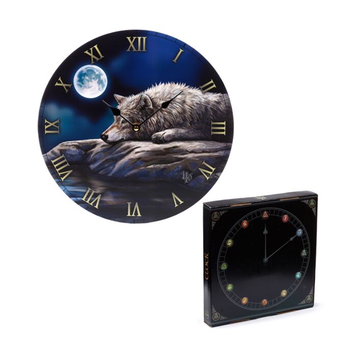 Puckator Lisa Parker Quiet Reflection Wolf Picture Clock