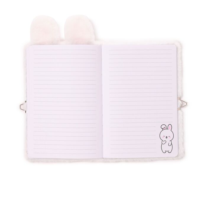 Puckator Adoramals Frances the Rabbit Plush Lockable Notebook with Padlock & Key