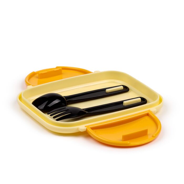 Puckator Jolly Rogers Pirates Clip Lock Stacked Bento Lunch Box with Cutlery