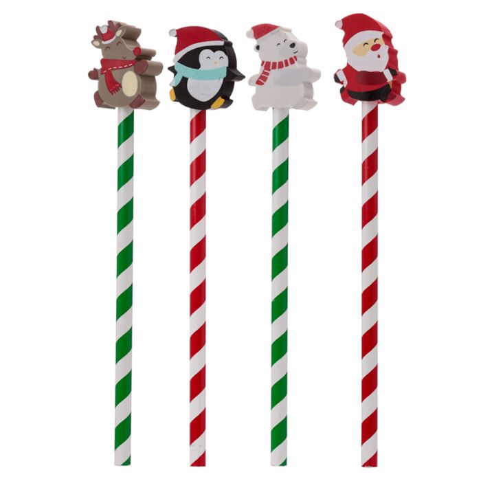 Puckator Christmas Characters Pencil with Eraser Topper