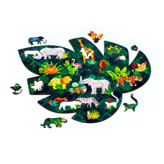Puckator Animal Kingdom 130pc Shaped Jigsaw Puzzle