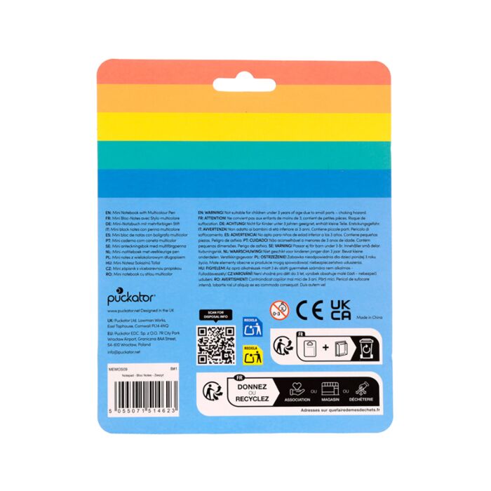 Puckator Unicorn Magic Plush A7 Mini Notepad & Multi Colour Pen (4 Colours)