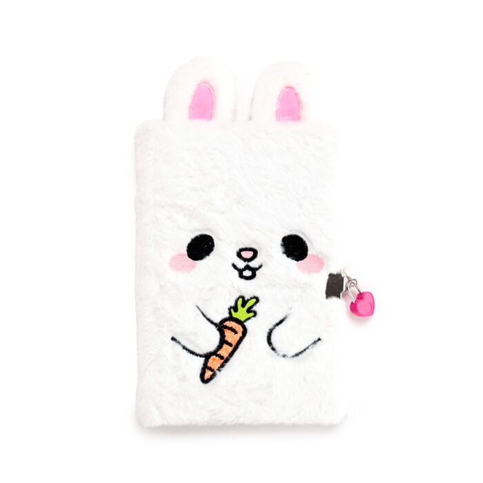 Puckator Adoramals Frances the Rabbit Plush Lockable Notebook with Padlock & Key
