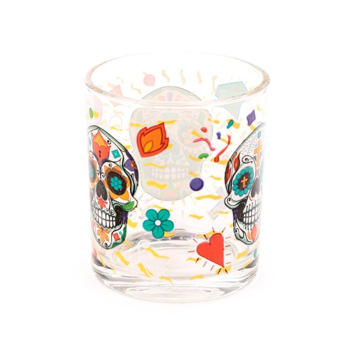 Puckator Day of the Dead Set of 2 Glass Tumblers 250ml