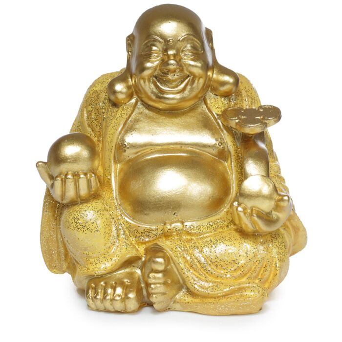 Puckator Mini Lucky Glitter Chinese Laughing Buddha 8cm