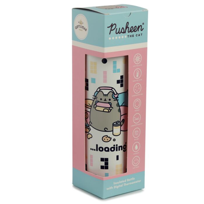 Puckator Pusheen Cat Gaming Hot & Cold Digital Thermometer Bottle