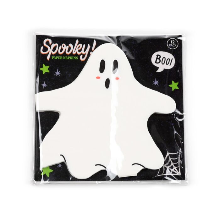 Puckator Halloween Ghost Pack of 12 3ply Paper Party Napkins
