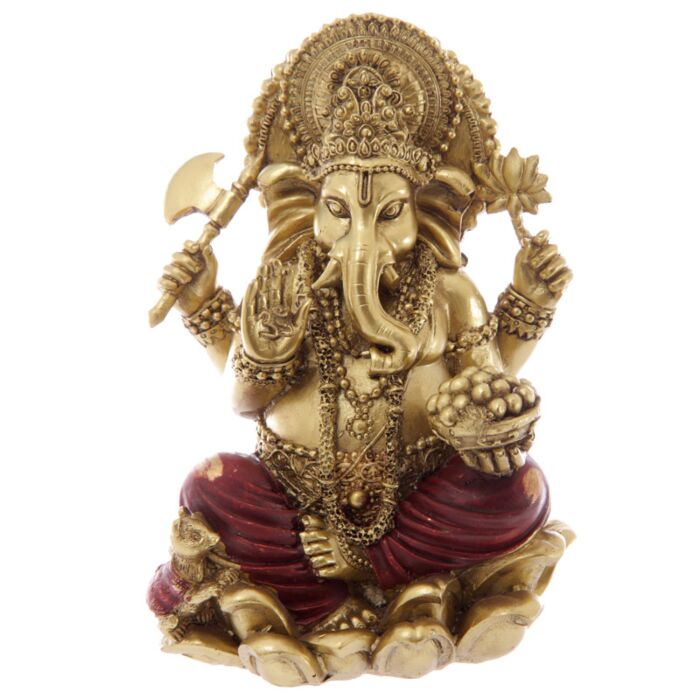 Puckator Gold & Red Ganesh Statue 16cm