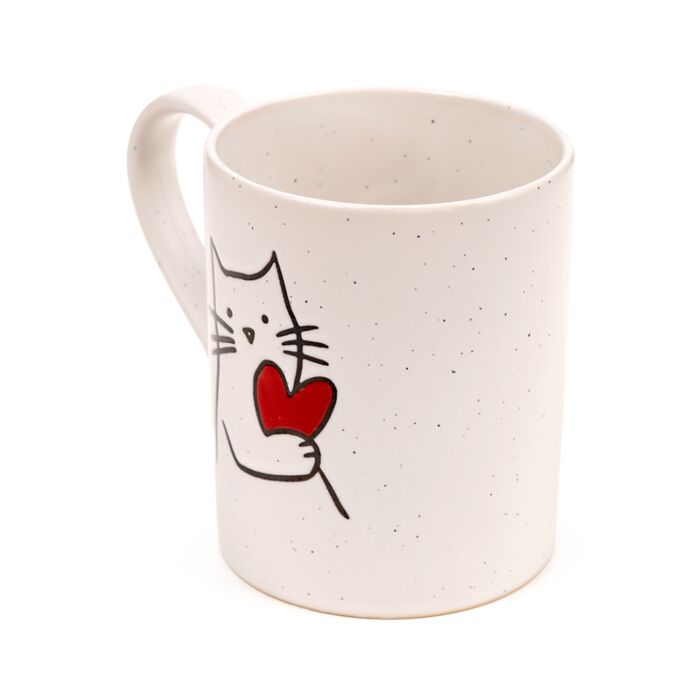 Puckator Cat with Heart Stoneware Mug