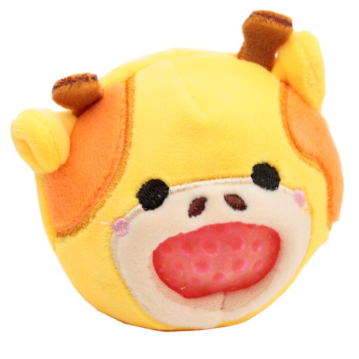 Puckator Queasy Squeezies Adoramals Lion, Giraffe, Monkey, Tiger Plush Squeezy Toy