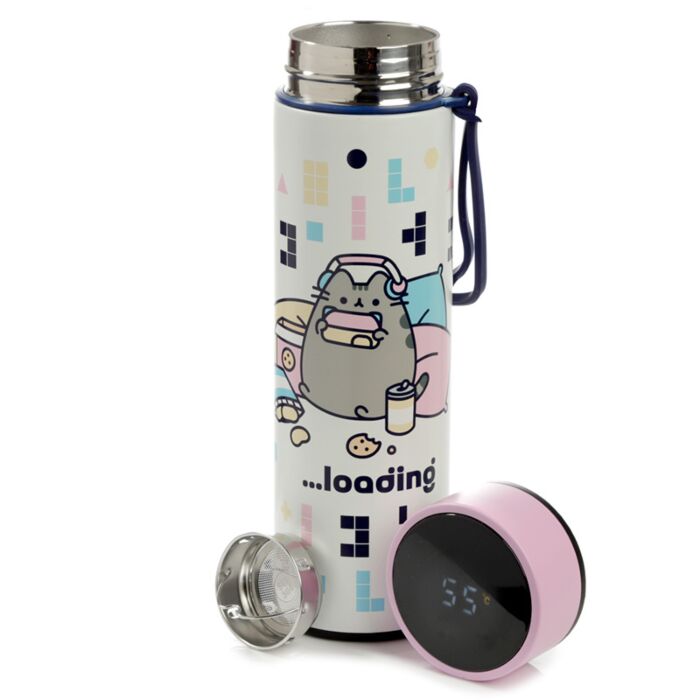 Puckator Pusheen Cat Gaming Hot & Cold Digital Thermometer Bottle