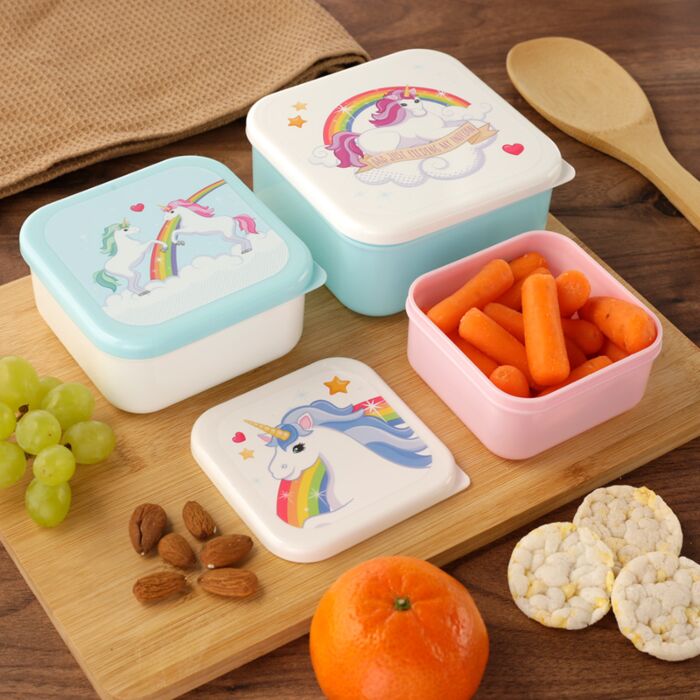 Puckator Set of 3 Lunch Box S/M/L Enchanted Rainbows Unicorn