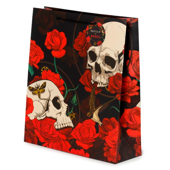 Puckator Skulls and Roses Red Roses Gift Bag Extra Large