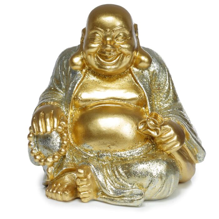 Puckator Mini Lucky Glitter Chinese Laughing Buddha 8cm